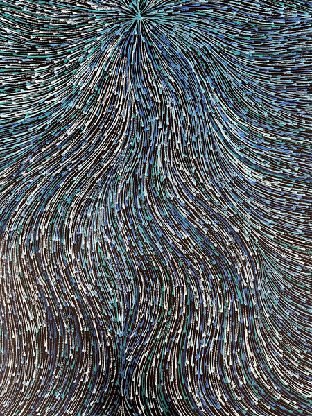 226 Bush Medicine Seeds (Blue) - SHARON NUMINA Aboriginal Art:  58cm x 103cm