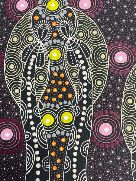 #60 ALIARA BIRD MPETYANE Spirit Women Dancing - Aboriginal Art:  40cm x 44cm