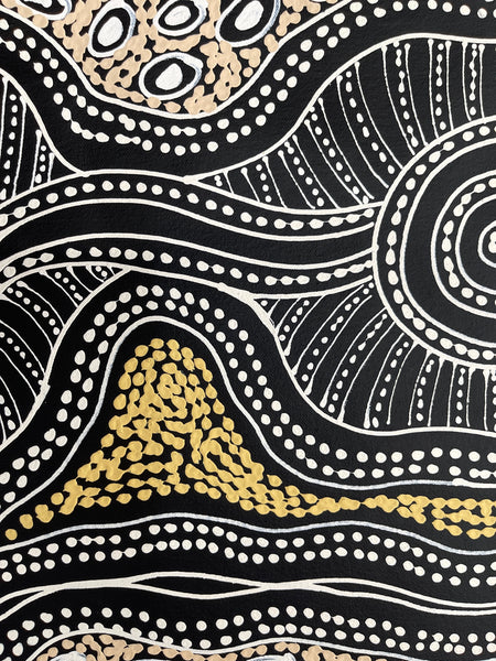 #232 Emu Dreaming (Earth) - SHARON NUMINA : Aboriginal Art: 87x95cm