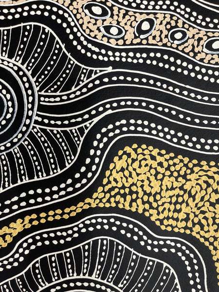 #232 Emu Dreaming (Earth) - SHARON NUMINA : Aboriginal Art: 87x95cm
