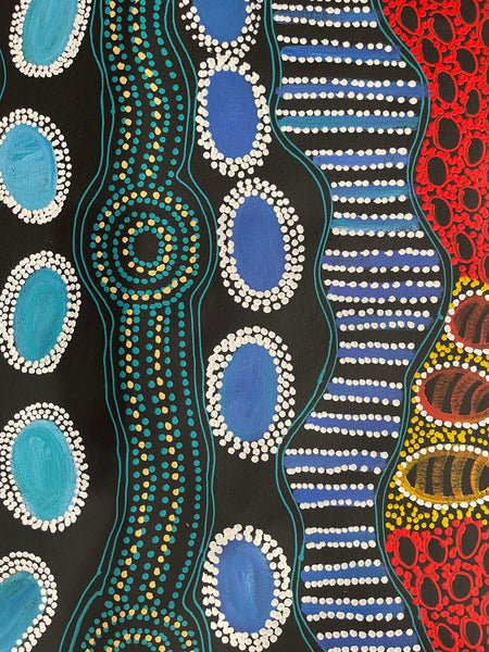 #42 Brown Dingo Dreaming -  LANITA NUMINA : Aboriginal Art: 95x56cm