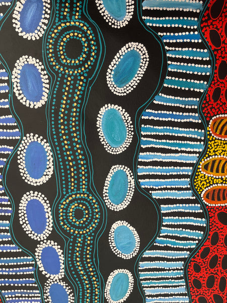 #42 Brown Dingo Dreaming -  LANITA NUMINA : Aboriginal Art: 95x56cm
