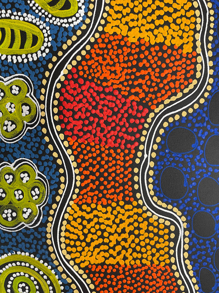 #51 Brown Dingo Dreaming -  LANITA NUMINA : Aboriginal Art: 93x69cm
