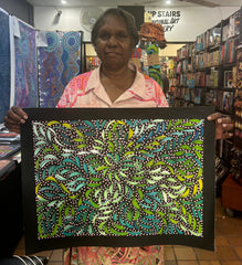 #324 Bush Medicine Leaves and Seeds (Multi) - CAROLINE NUMINA Aboriginal Art:  54cm x 39cm