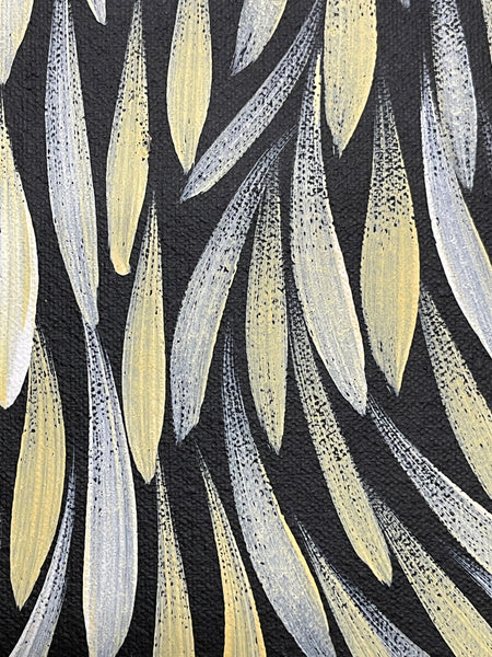 #34 Bush Medicine Leaves (Yellow) - SHARON NUMINA : Aboriginal Art: 71x95cm