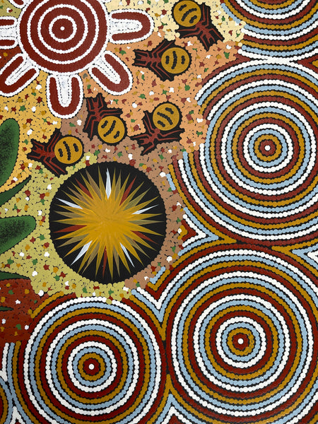 #108 Women Collecting Bush Tucker - JONATHAN HOCKLEY - Aboriginal Art: 60x90cm