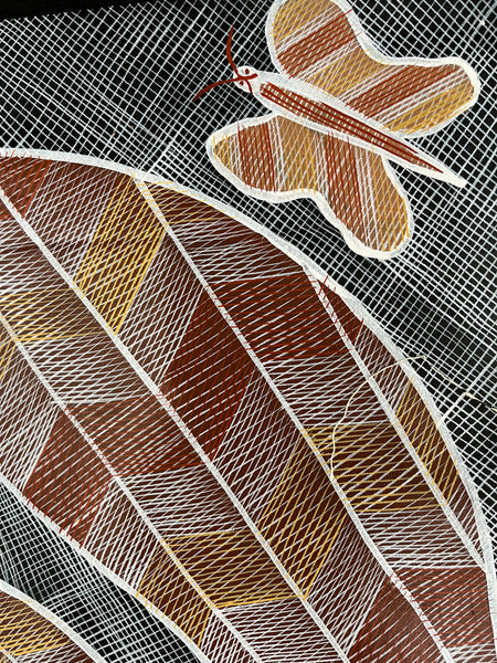 #170 Gathering at the Billabong  - EDDIE BLITNER Aboriginal Art:  90cm x 140cm