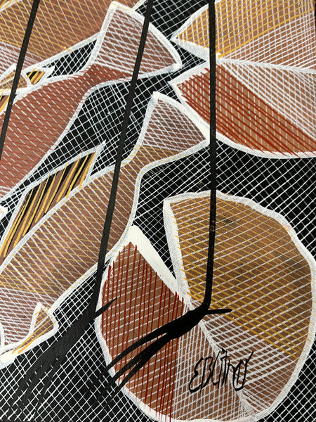 #33 Gathering at the Billabong  - EDDIE BLITNER Aboriginal Art:  140cm x 90cm