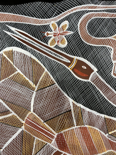 #33 Gathering at the Billabong  - EDDIE BLITNER Aboriginal Art:  140cm x 90cm