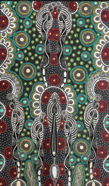 #198 ALIARA BIRD MPETYANE Spirit Women Dancing - Aboriginal Art:  65cm x 92cm