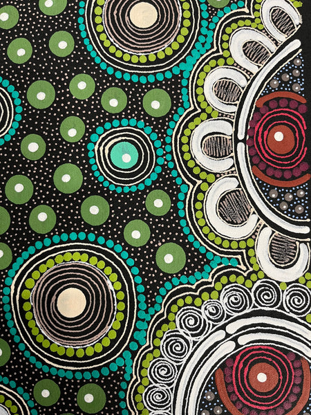 #198 ALIARA BIRD MPETYANE Spirit Women Dancing - Aboriginal Art:  65cm x 92cm