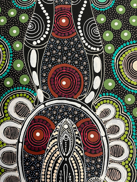 #198 ALIARA BIRD MPETYANE Spirit Women Dancing - Aboriginal Art:  65cm x 92cm