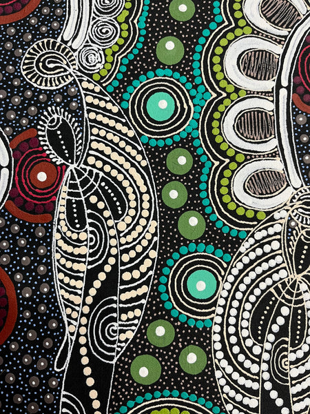 #198 ALIARA BIRD MPETYANE Spirit Women Dancing - Aboriginal Art:  65cm x 92cm