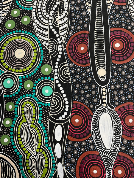 #198 ALIARA BIRD MPETYANE Spirit Women Dancing - Aboriginal Art:  65cm x 92cm