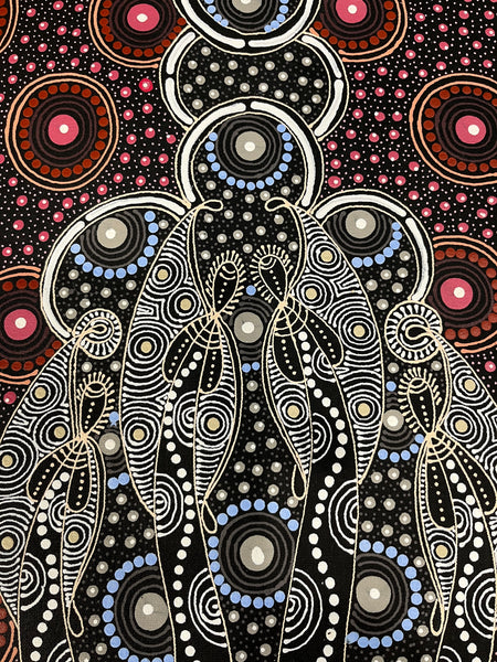 #381 ALIARA BIRD MPETYANE Spirit Women Dancing - Aboriginal Art:  100cm x 55cm