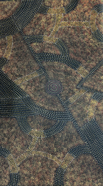 #147 - Bush Plum Dreaming (Earth)  - ROSEANNE MORTON PWERLE:  96cm x 150cm