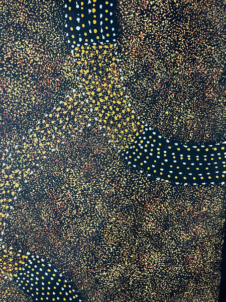 #147 - Bush Plum Dreaming (Earth)  - ROSEANNE MORTON PWERLE:  96cm x 150cm