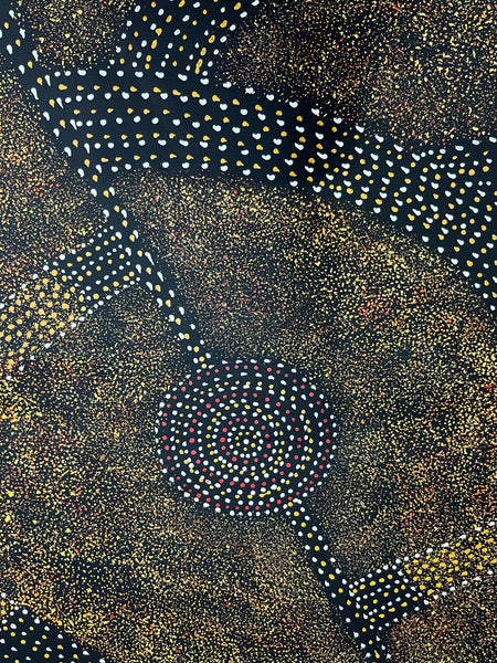 #147 - Bush Plum Dreaming (Earth)  - ROSEANNE MORTON PWERLE:  96cm x 150cm