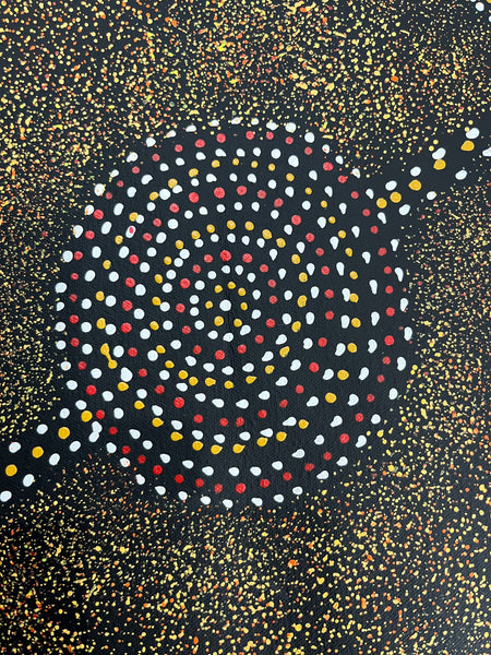 #147 - Bush Plum Dreaming (Earth)  - ROSEANNE MORTON PWERLE:  96cm x 150cm