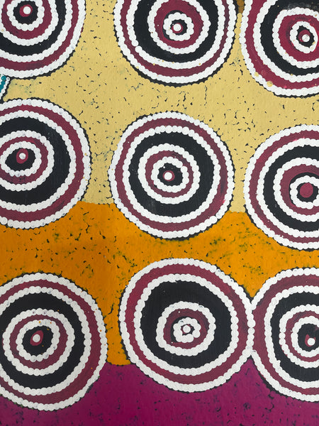 #351 Waterholes (Multi) BARBARA PANANKA PRICE : Aboriginal Art: 150x46cm