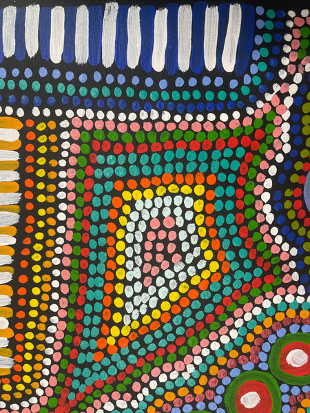 #370 Wallaby Tracks My Country Dreaming (Multi) - Pacinta Turner: 96x71cm