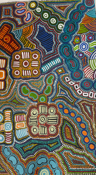 #381 Wallaby Tracks My Country Dreaming (Multi) - Pacinta Turner: 150x90cm