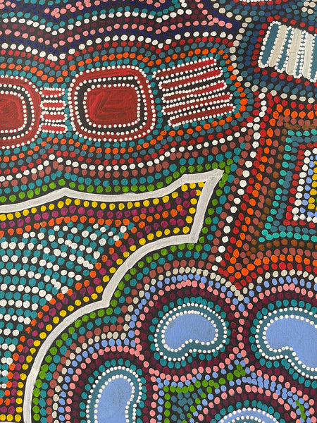#382 Wallaby Tracks My Country Dreaming (Multi) - Pacinta Turner: 150x94cm
