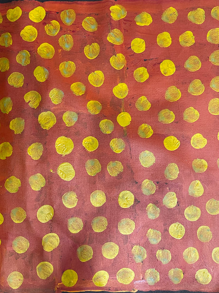 #393 "My Country" Kudditji Kngwarreye - Completed in 2012 (Brown/Yellow): ABORIGINAL ART: COLLECTORS SERIES: 93x94cm