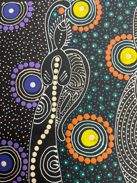 #80 ALIARA BIRD MPETYANE - Spirit Women Dancing Aboriginal Art:  31cm x 41cm