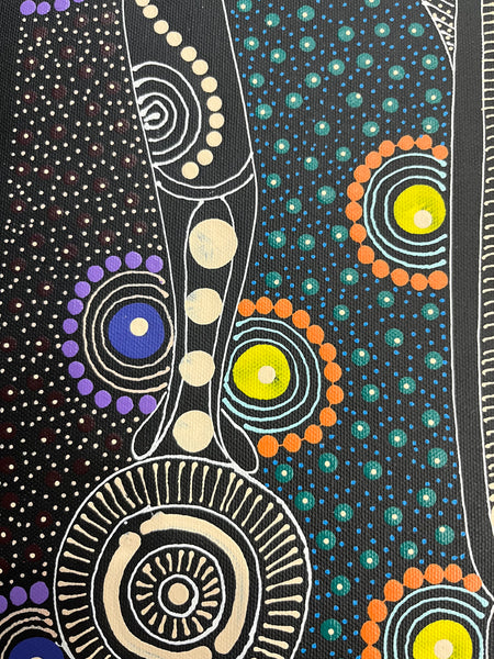 #80 ALIARA BIRD MPETYANE - Spirit Women Dancing Aboriginal Art:  31cm x 41cm