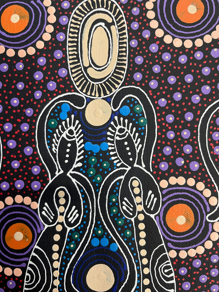 #136 ALIARA BIRD MPETYANE - Spirit Women Dancing Aboriginal Art:  31cm x 41cm