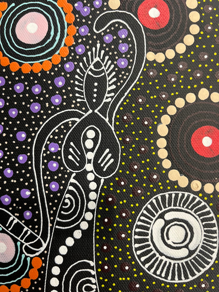 #189 ALIARA BIRD MPETYANE - Spirit Women Dancing Aboriginal Art:  41cm x 31cm