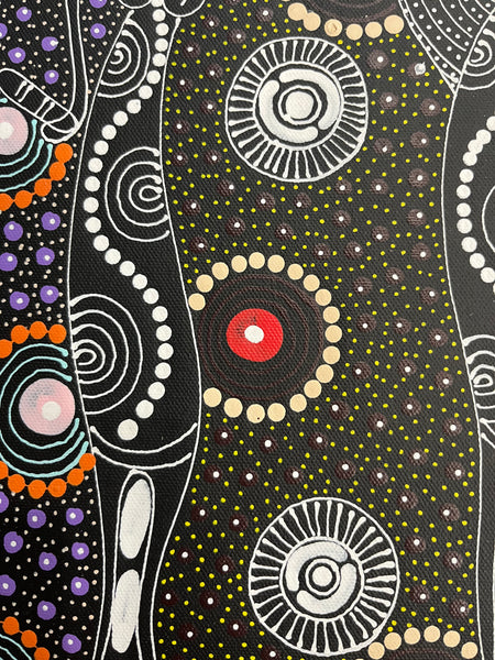 #189 ALIARA BIRD MPETYANE - Spirit Women Dancing Aboriginal Art:  41cm x 31cm