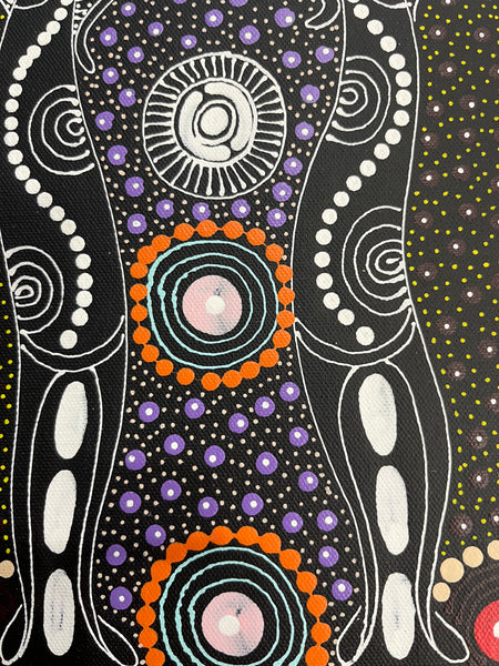 #189 ALIARA BIRD MPETYANE - Spirit Women Dancing Aboriginal Art:  41cm x 31cm