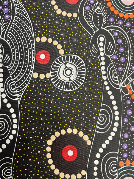 #189 ALIARA BIRD MPETYANE - Spirit Women Dancing Aboriginal Art:  41cm x 31cm
