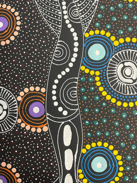 #244 ALIARA BIRD MPETYANE - Spirit Women Dancing Aboriginal Art:  41cm x 31cm