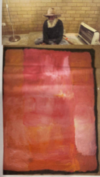 #386 "My Country" Kudditji Kngwarreye - Completed in 2015 (Brown/Red/Pink/Orange): ABORIGINAL ART: COLLECTORS SERIES: 92x124cm
