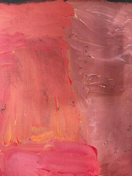 #386 "My Country" Kudditji Kngwarreye - Completed in 2015 (Brown/Red/Pink/Orange): ABORIGINAL ART: COLLECTORS SERIES: 92x124cm