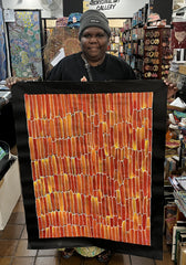 #239 Seeded Bush Yams (Sunset) - SHARON NUMINA Aboriginal Art:  67cm x 89cm