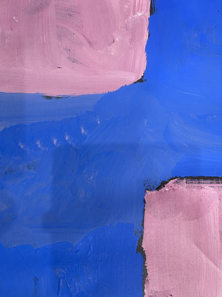 #395 "My Country" Kudditji Kngwarreye - Completed in 1999 (Blue/Rose Pink): ABORIGINAL ART: COLLECTORS SERIES: 136x194cm