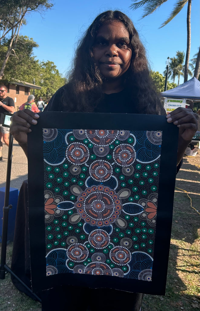 #12 After the Rain (Multi) ALIARA BIRD MPETYANE -  Aboriginal Art: 36cm x 50cm