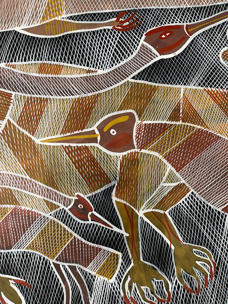 #383 Kangaroo Dreaming - EDDIE BLITNER : Aboriginal Art : 142x77cm