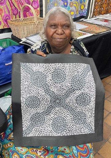 #45 - Sugar Bag Dreaming - JOY NAKAMARRA BRISCOE: Aboriginal Art: 40x40cm