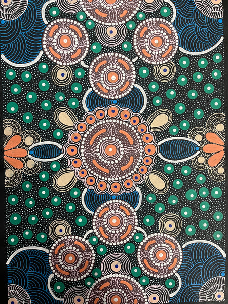 #12 After the Rain (Multi) ALIARA BIRD MPETYANE -  Aboriginal Art: 36cm x 50cm
