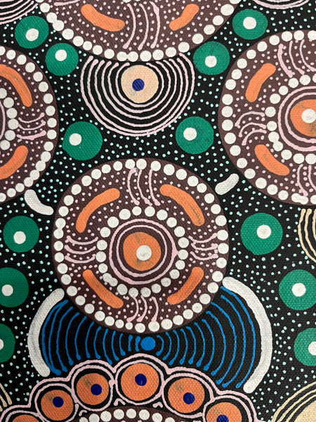 #12 After the Rain (Multi) ALIARA BIRD MPETYANE -  Aboriginal Art: 36cm x 50cm