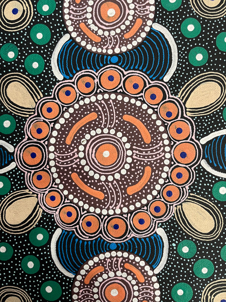 #12 After the Rain (Multi) ALIARA BIRD MPETYANE -  Aboriginal Art: 36cm x 50cm