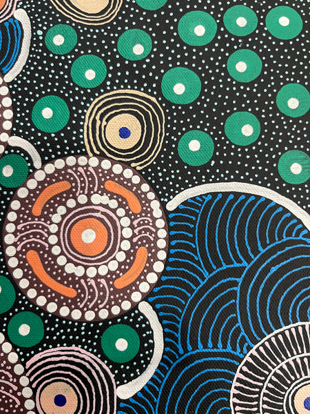 #12 After the Rain (Multi) ALIARA BIRD MPETYANE -  Aboriginal Art: 36cm x 50cm