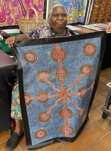 #291 - Water Dreaming - JOY NAKAMARRA BRISCOE: Aboriginal Art: 88x67cm