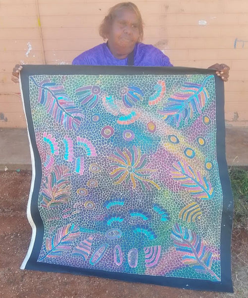 #376 Yam Seed Dreaming Artist: JEDDA PURVIS KNGWARREYE:  105cm x 94cm
