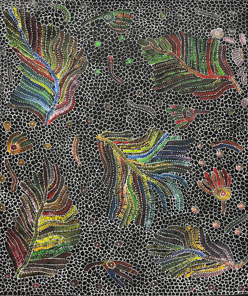 #130 Bush Seed Dreaming Artist: JEDDA PURVIS KNGWARREYE  89cm x 89cm